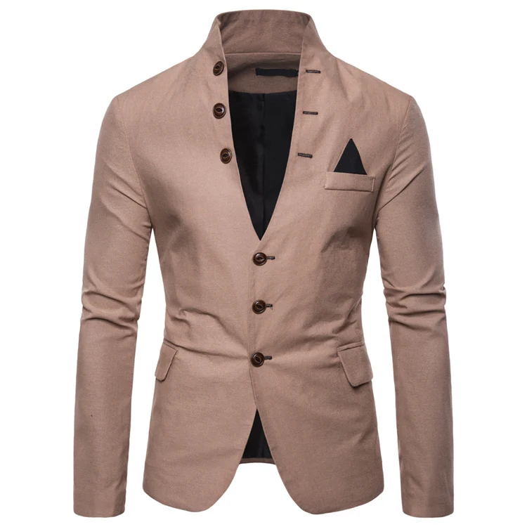 Qushine Men Blazer High Quality England Fashion Slim Fit Men Suit Blazers Single Breasted Tuxedo Prom Party Wedding
