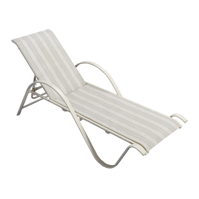 Cheap Leisure White Garden Patio Exterior Lounge Chairs Sunbed Furniture Outdoor Pool Aluminum Chaise Sun Loungers
