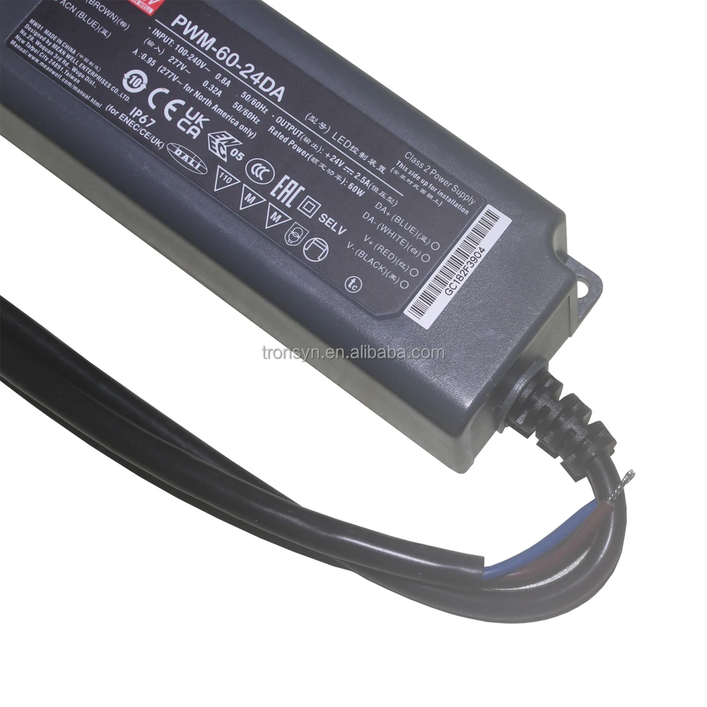 Meanwell Authorized PWM-60-24DA Constant Voltage LED Driver 24V 60W For LED Strip Lighting And Industrial Lighting