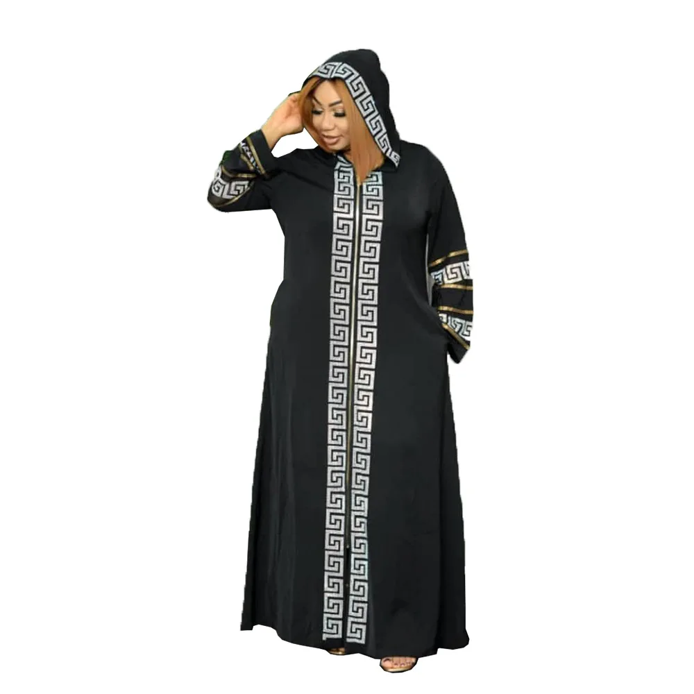 Foma 21502 rhinestone muslim arabian style big hem african dress ethnic clothing with belt