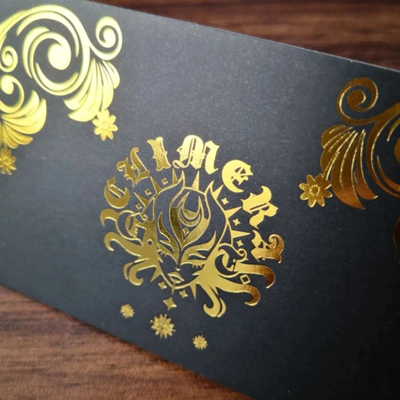 300g Gold Foiled Paper Gift Voucher Custom Prints with Business Promotions Thank You