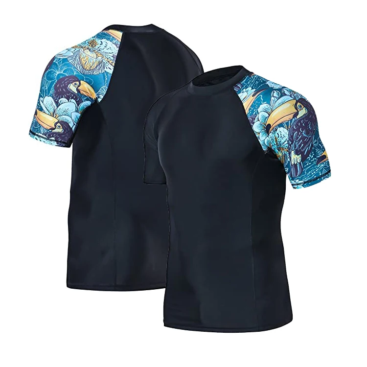 Half Sleeve Customized Rash guards Good Quality Custom Made Rashguard