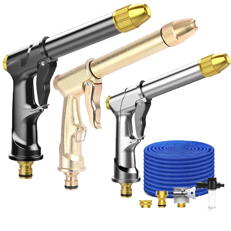 Garden Watering Hose Alloy Nozzle 2 layers High Pressure wash car water expand Garden hose water spray gun garden