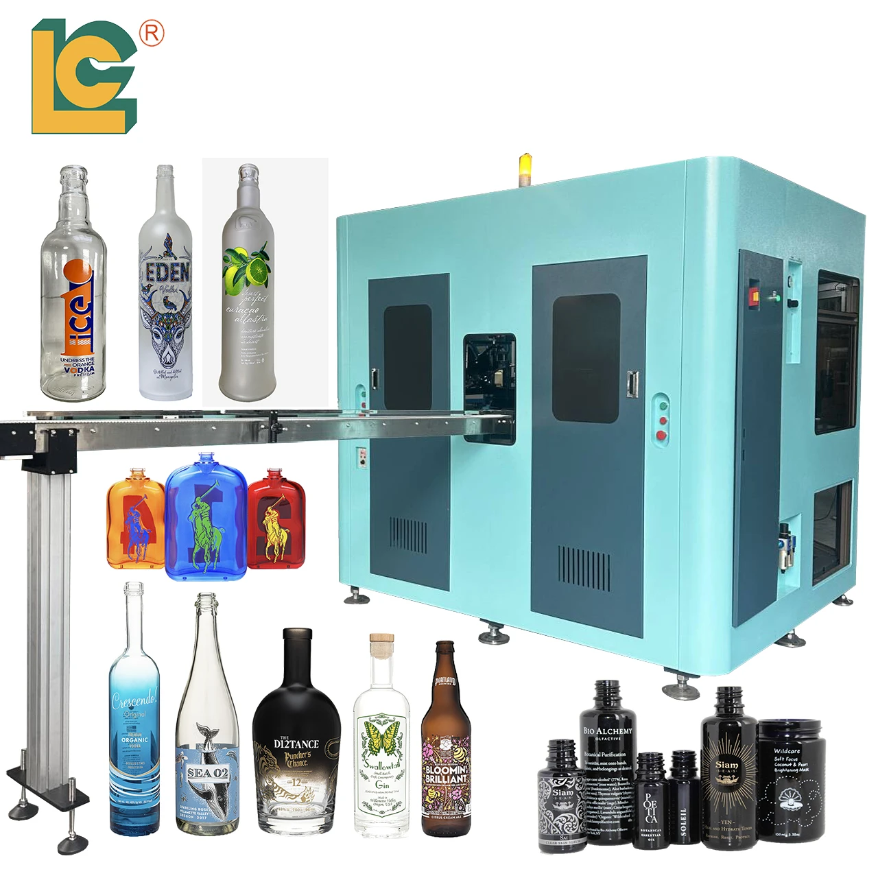 Automatic 2color CNC control special shape bottle cup rotary screen printer printing machine with uv dryer