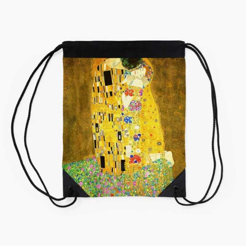 Klimt Drawstring Backpack 2021 Hot Selling Backpack Light And Washable Folding Polyester drawstring Backpack