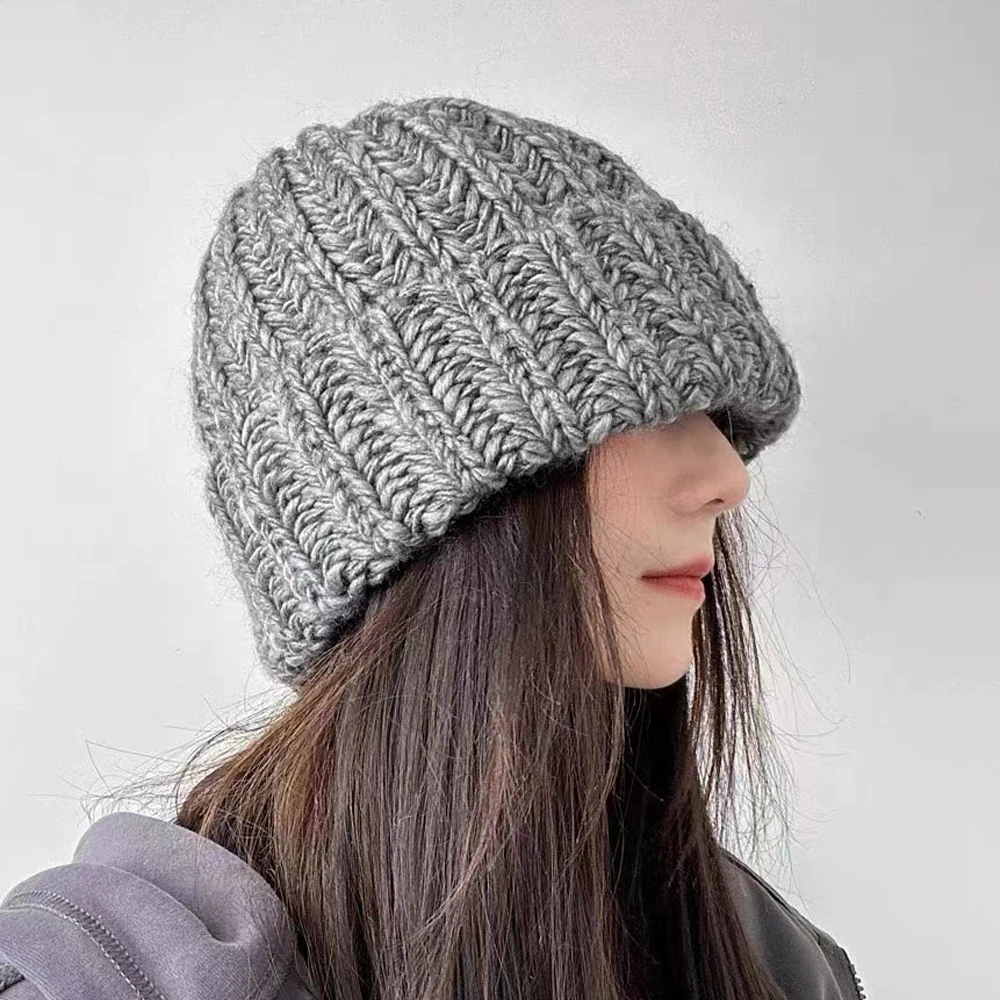 2024 Новая модная уличная Зимняя Шапочка один размер Лыжная вязаная шапка для женщин