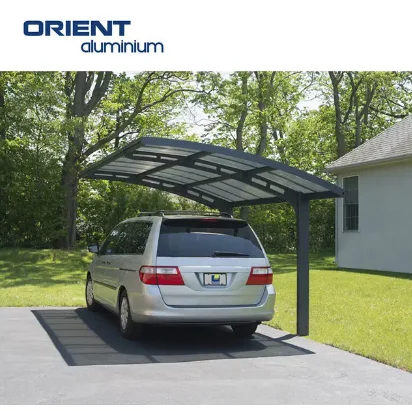 Hot Sale Aluminum Carport Parking Shed Metal Car Canopy With Polycarbonate Arched Roof
