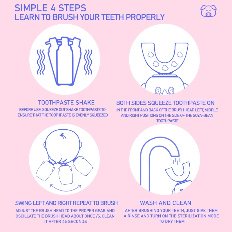 Китайская OEM электрическая мультяшная интересная зубная щетка для детей, умная зубная щетка для детей