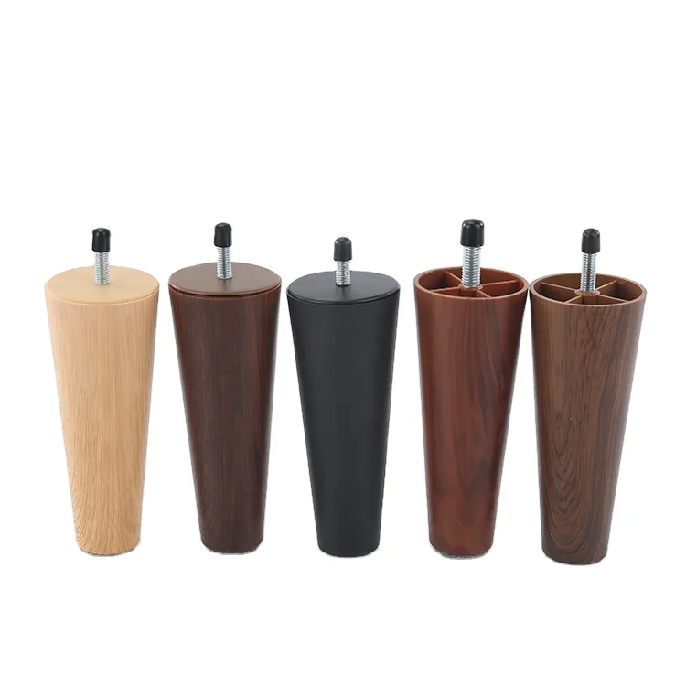 Huicun Manufacture Free Sample plastic furniture accessories imitated wood furniture legs