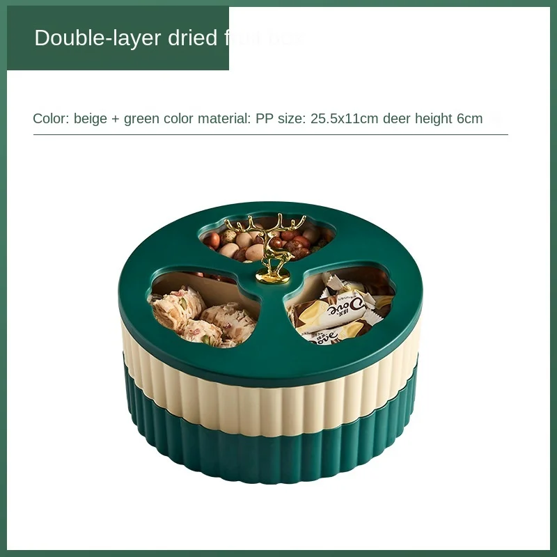 Light luxury cover elk white and gold compartment fruit bowl plate table on the table seeds and peanuts storage box