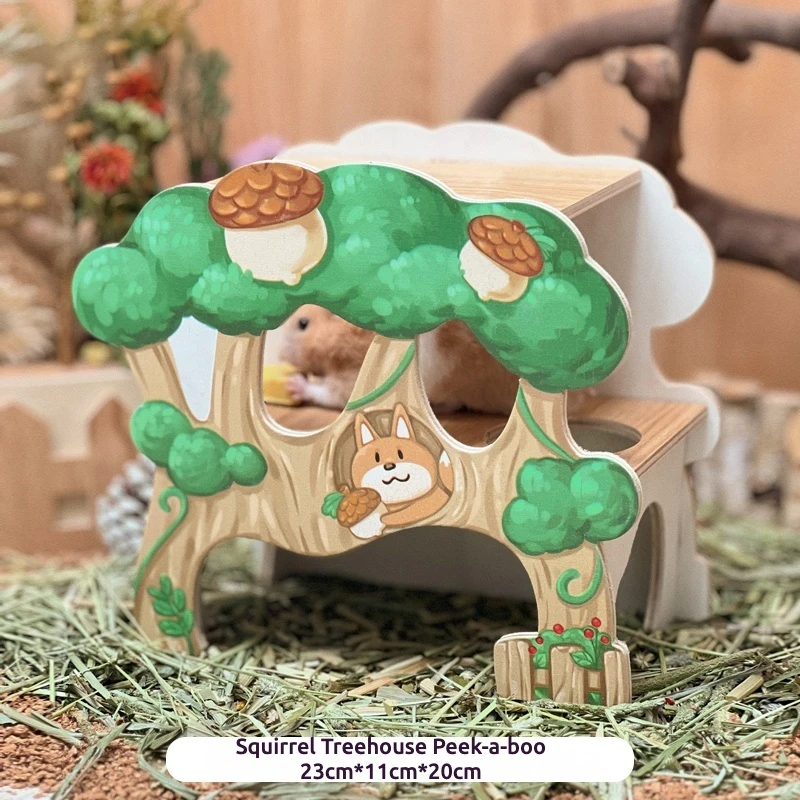 The Latest Exclusive Design Solid Wood Multi-purpose Hamster Hide