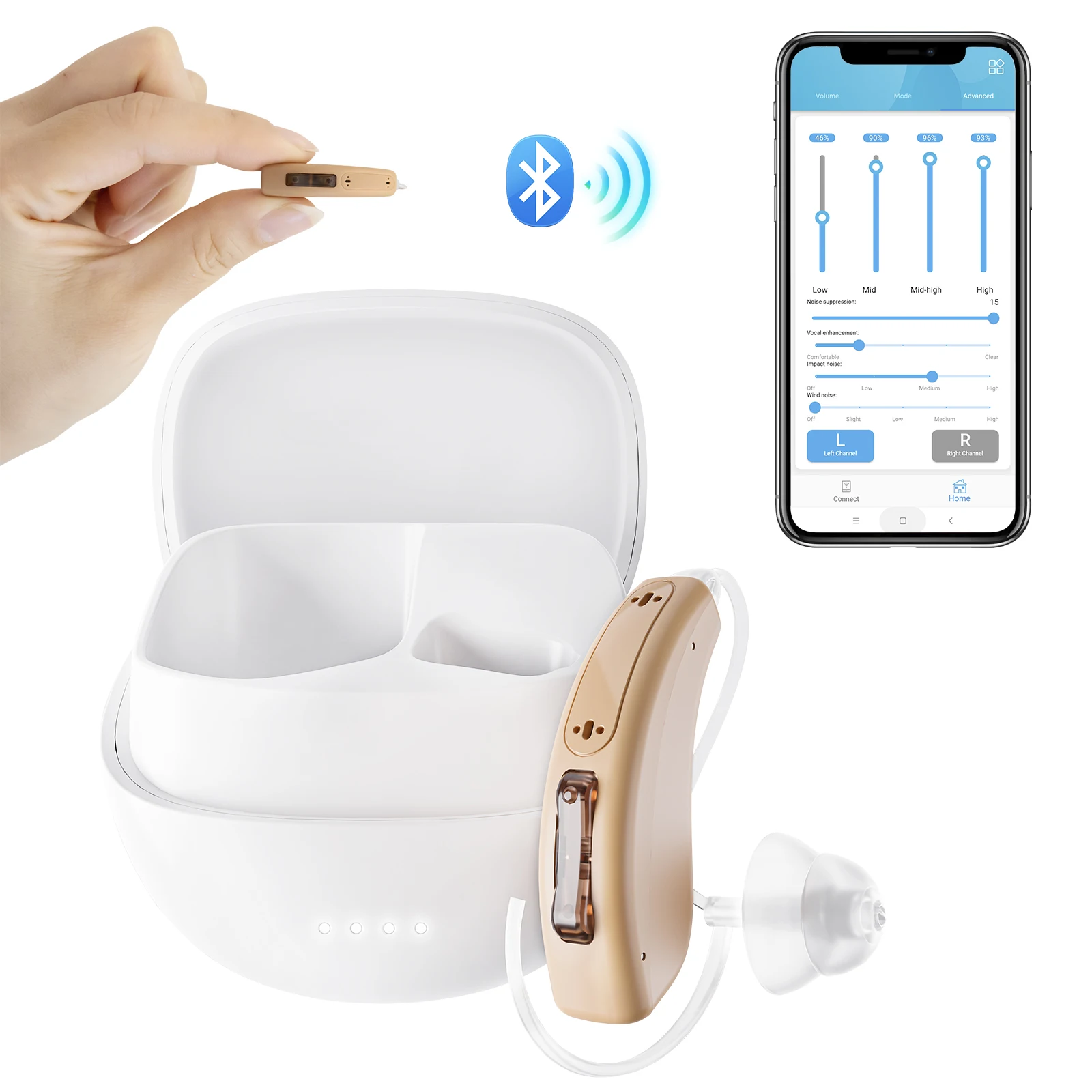 Wholesale New Portable Best Digital Single Rechargeable BTE Hearing Aids