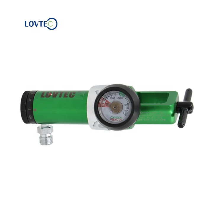 Lovtec two gauges Medical Grade CGA870 Oxygen regulator For medical Oxygen Cylinder plastic knorb