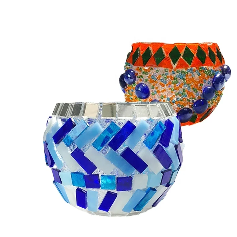 DIY handmade mosaic candle Kits holder material package personality practical gift creative activities art and craft bar table