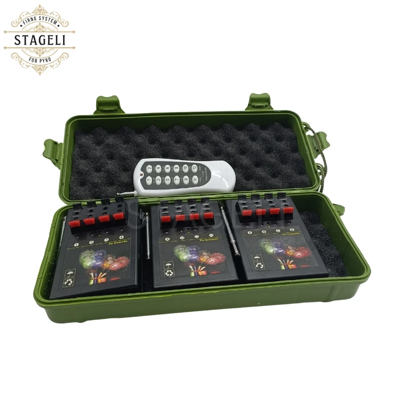 Plastic 12-Channel Firing System Chinese New Year Wireless Control 3 Receivers 4 Cues Safe Event Fireworks Firecrackers