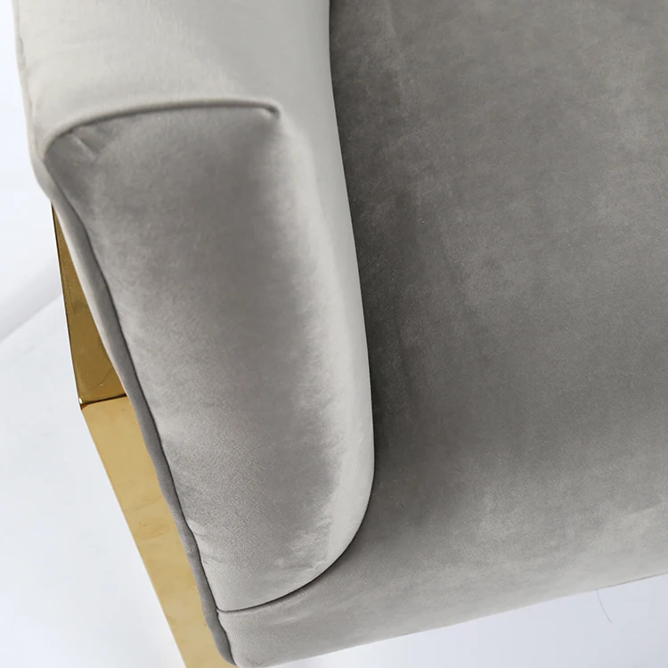 Home Furniture Modern Velvet Fabric Stainless Steel Chair Furniture