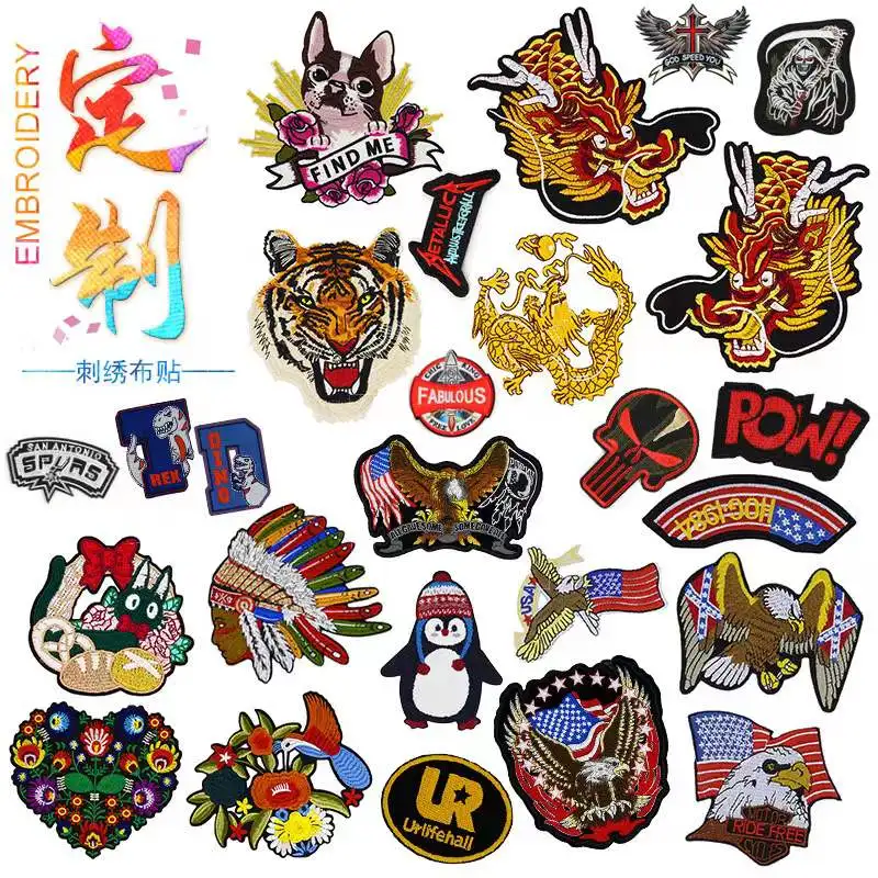 Factory custom clothing Embroidery badges  Woven logo label armbands cartoon design fabric tag