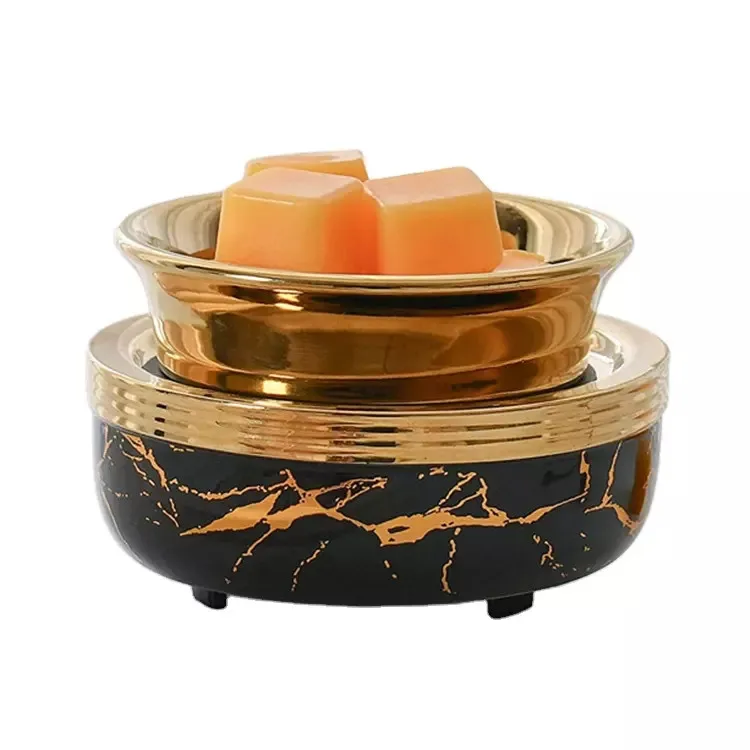 Ceramic Gold and Black 2 In 1 Fragrance Oil Warmer Candle Melt Burners Electric candle wax melte