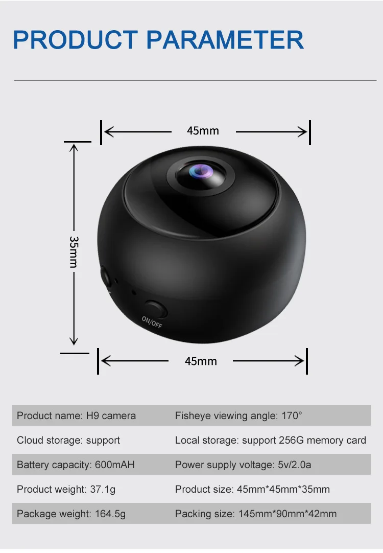 H9 1080P HD Wide Angle Mini DV Night Vision Camera Wireless Motion Detection WIFI Mini Camcorders