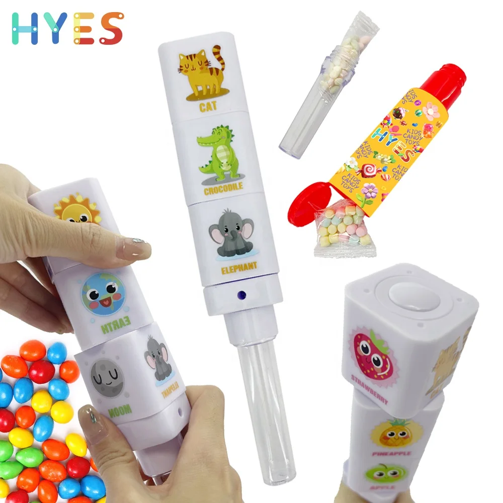Huiye Promotional Cartoon Game Candy Toys Baby Early Educational Toys For Candy OEM Mini Portable Candy Toys For Kids Wholesale