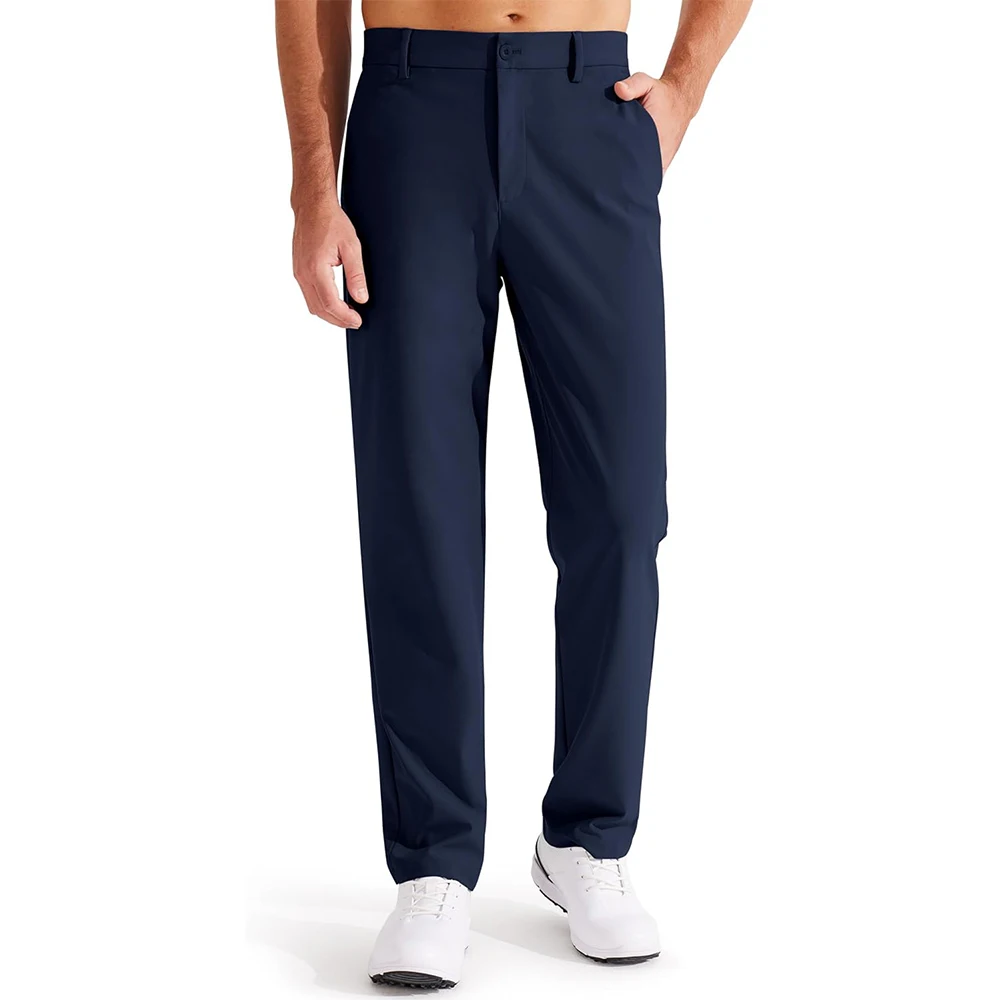 Mens Golf Pants Stretch Work Dress Pants Quick Dry Lightweight Casual Comfy Trousers with Pockets