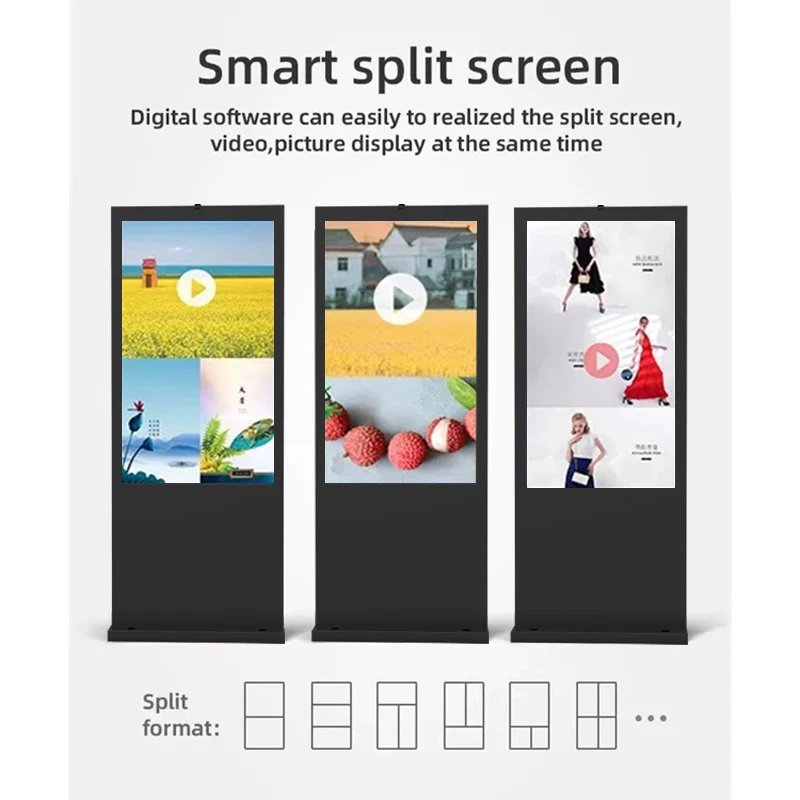 Открытый киоск Lcd 43 дюймов Android двойной двусторонняя открытый цифровое табло Тотем