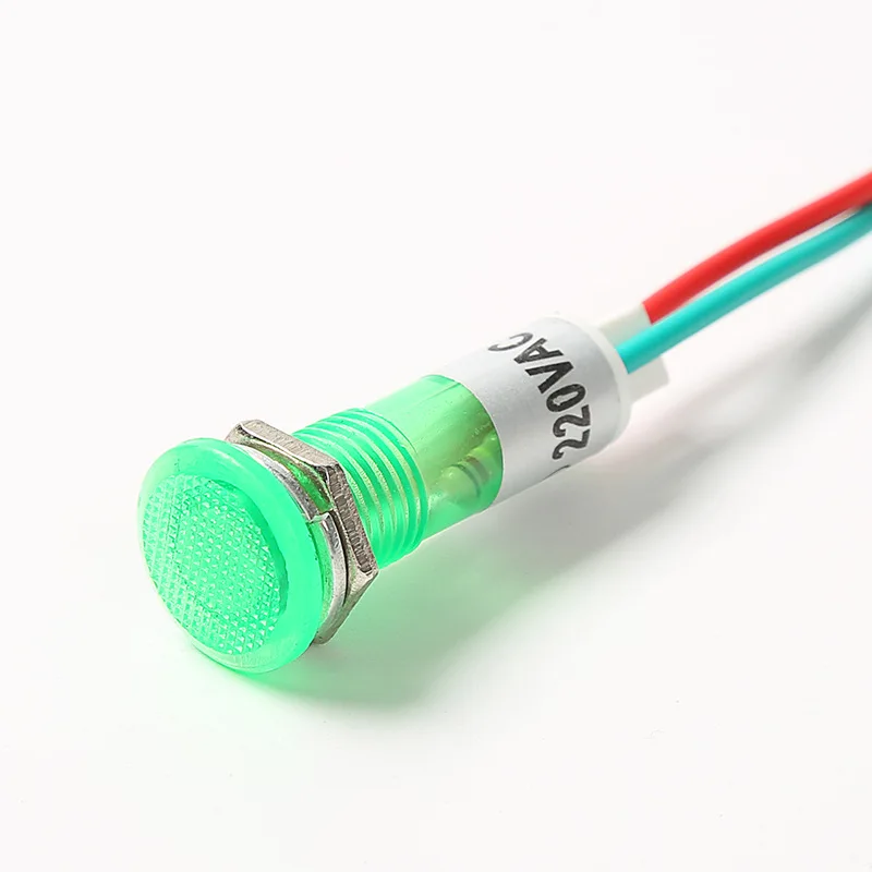 Wire Leading 12v Red Green Yellow Plastic Round Bicycle Indicator Light