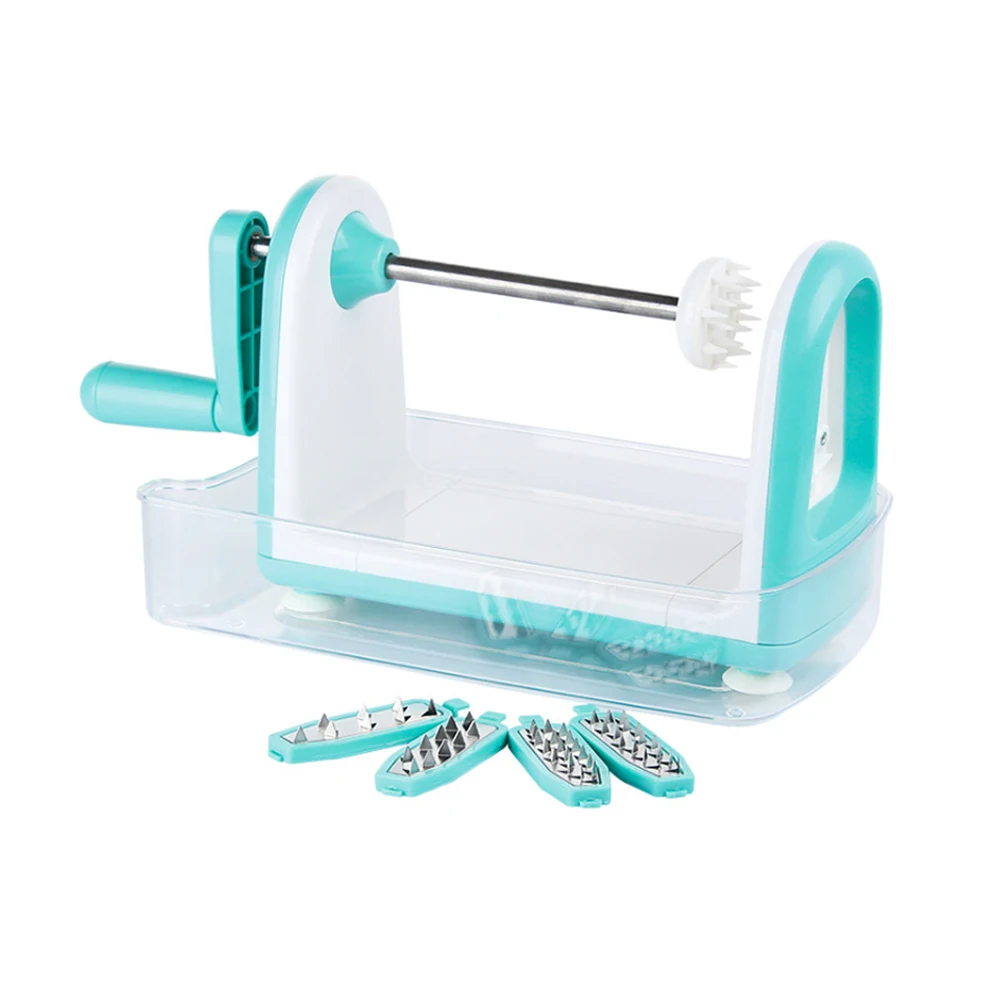 One Stop Shopping 5 Blades Vegetable Slicer for Veggie Noodles and Curly Chips Zucchini Noodle Maker Spaghetti Spiralizer