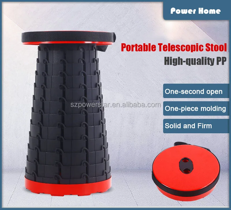 hot selling Outdoor Retractable Small Adjustable Folding Telescopic Stool Portable Foot Stool
