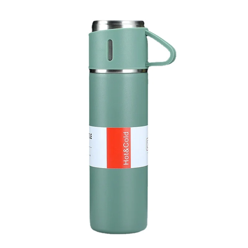 Custom Logo 304 Stainless Steel Outdoor Travel Vacuum Thermos And Tea Cup Set With Custom Business Gift Box