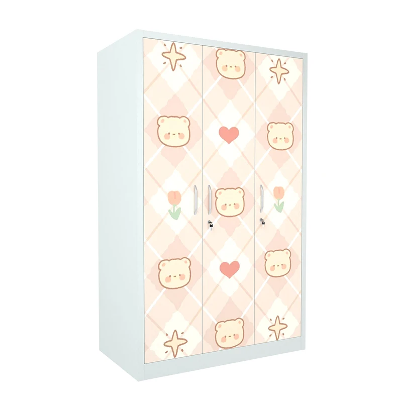 colourful steel wardrobe metal wardrobe locker bedroom printing wardrobe almirah for clothes