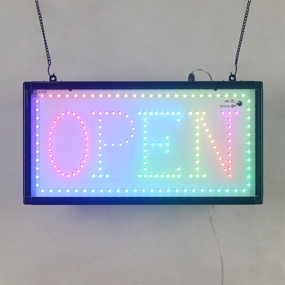 Control Full Color LED billboard OPEN Commercial Sign Led SMD Highlighted Advertising Light Box Aluminium Alloy Sign