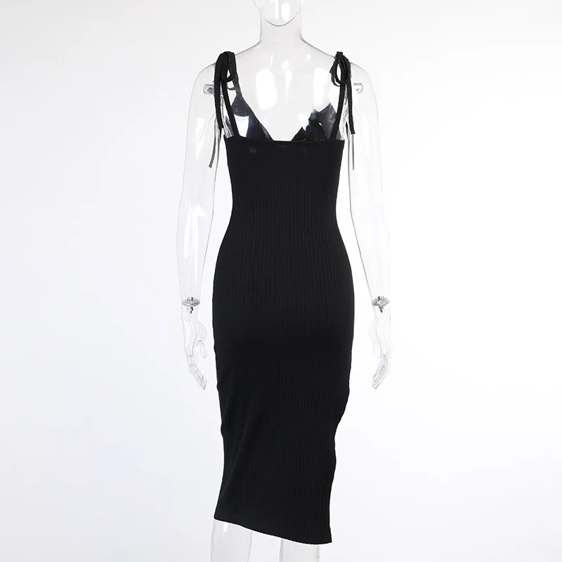 Hot Sale Sexy Summer Sling High Slit Dresses Backless Bandage Elegant Dress For Women