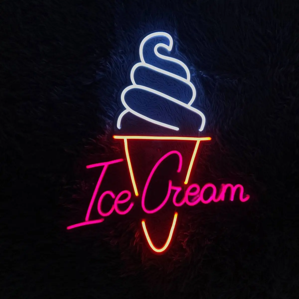Ice Cream Neon Sign for Business Ice Cream Bar Sign Decor for Drinking Bar Party Bedroom Shop Windows and Doors Decoration