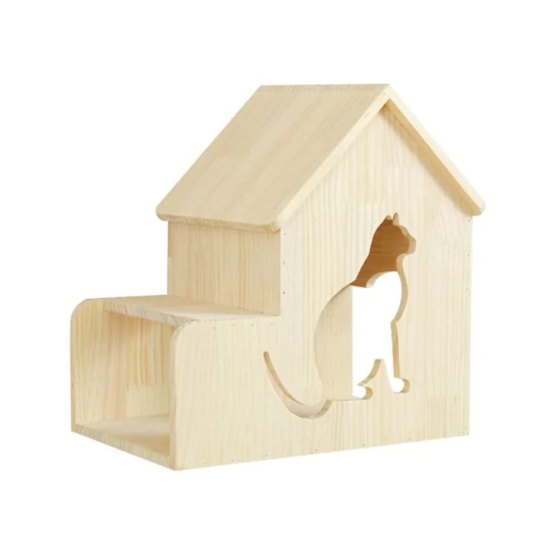 Wall Mounted Cat Bed Wooden Floating Cat Shelf Capsule Cat House
