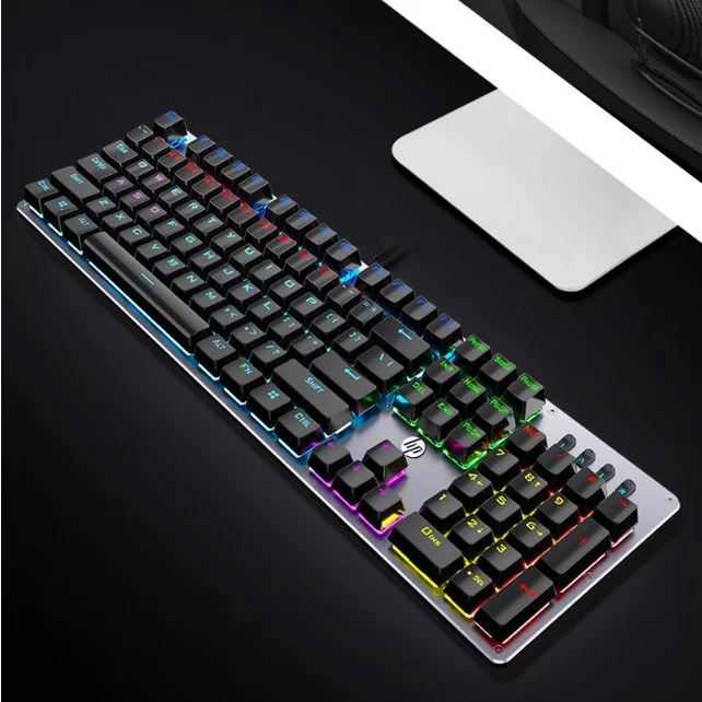 Wholesale GK100F mechanical Ergonomics mixed light green axis Internet cafe dedicated LOL full key without punch gaming keyboard
