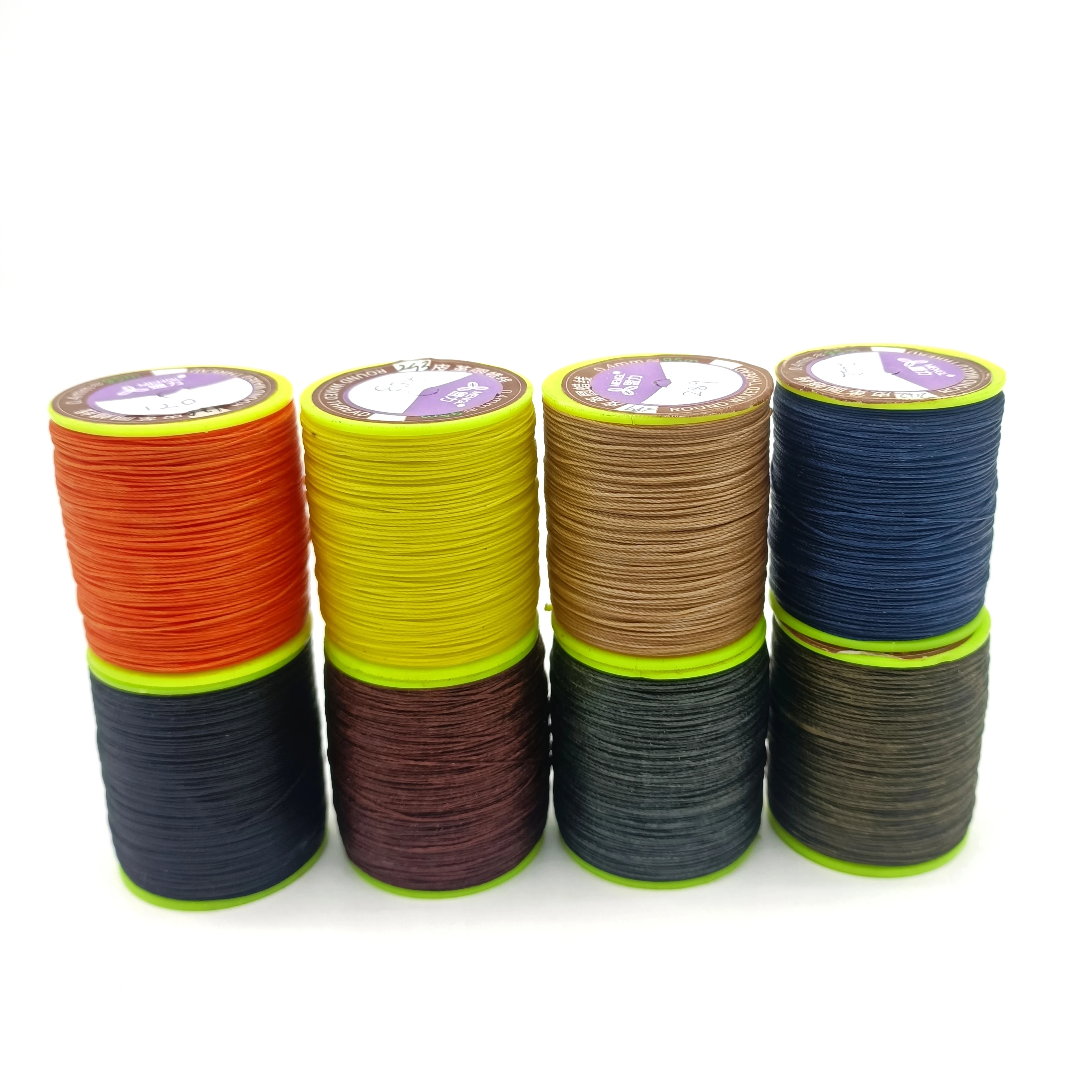 Hand Sewing 0.45mm Polyester Round Leather Twisted Braided Waxed Thread for Leisure Shoes