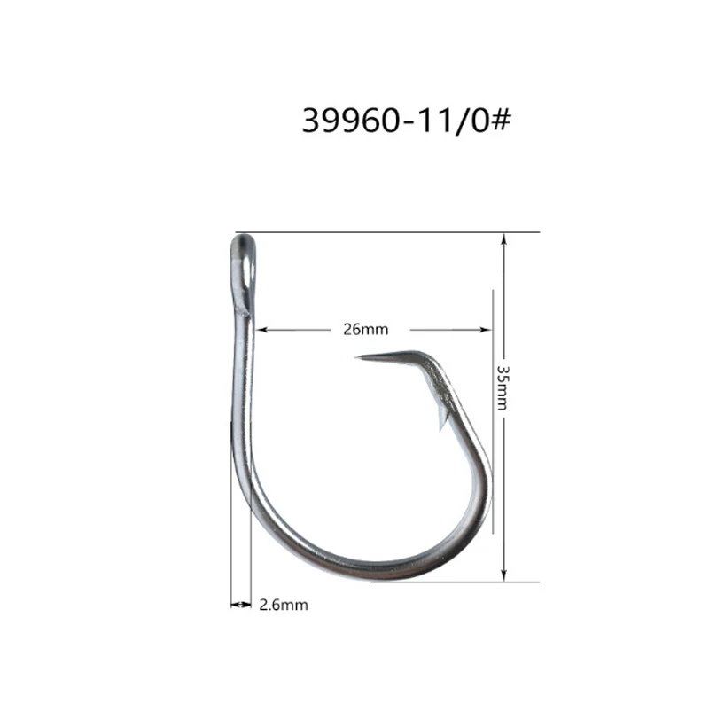 ZHUO RUN 6/0-28/0 Eagle Beak Circle Environmental Hook Tuna Shark Large Hook Sea Fishing Stainless Steel Fish Hooks