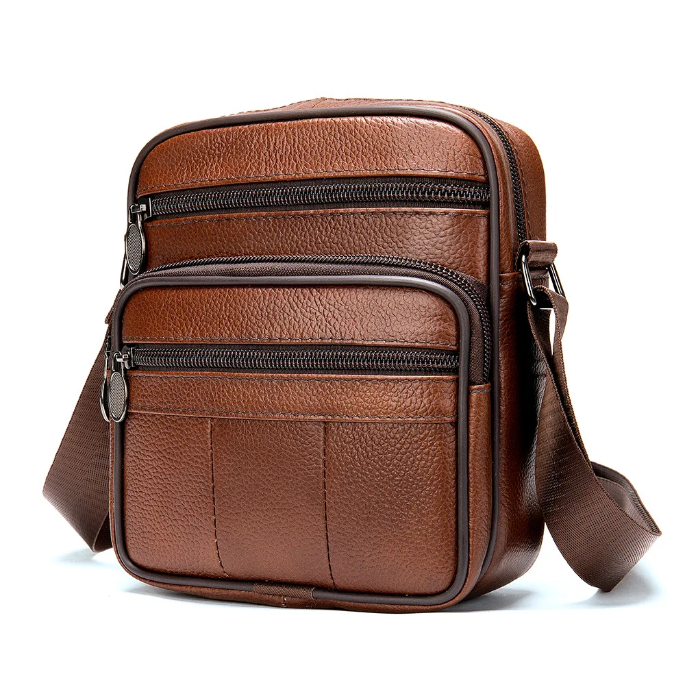 DAYGOS Mens Messenger Bag Waterproof Vintage Pu Leather Computer Crossbody Bags For Work Men Sling Bags For Men