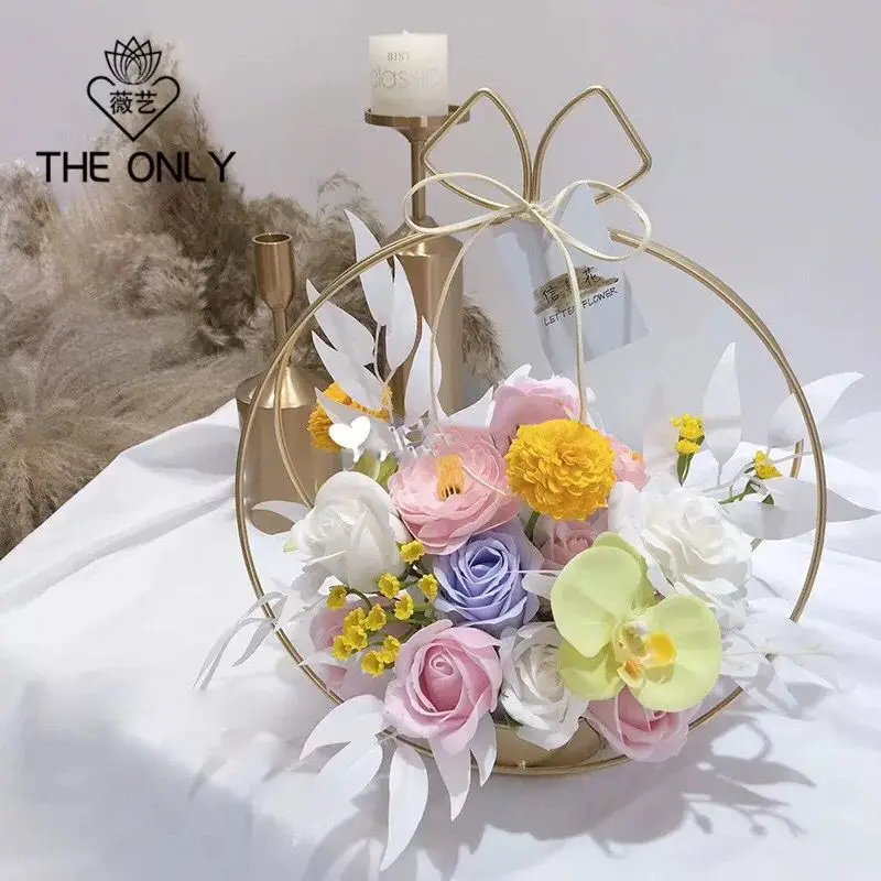 Hengcool Metal Holder For Flowers Home Party Wedding Decoration Metal Flower Basket Flowers Shelf