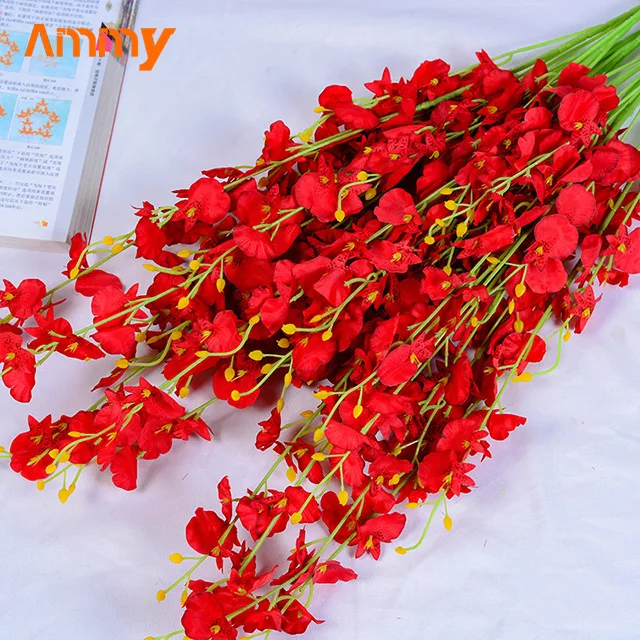 AM-AFD06 Ammy Flowers artificial wedding decoration 5 head orchid simulation flower Artificial Flowers decorations for home