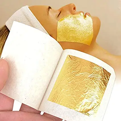 Details about 100 Sheets 4x4 cm 24K 99.99% Pure Gold-Leaf for Facial  Spa ANTI-Wrinkle