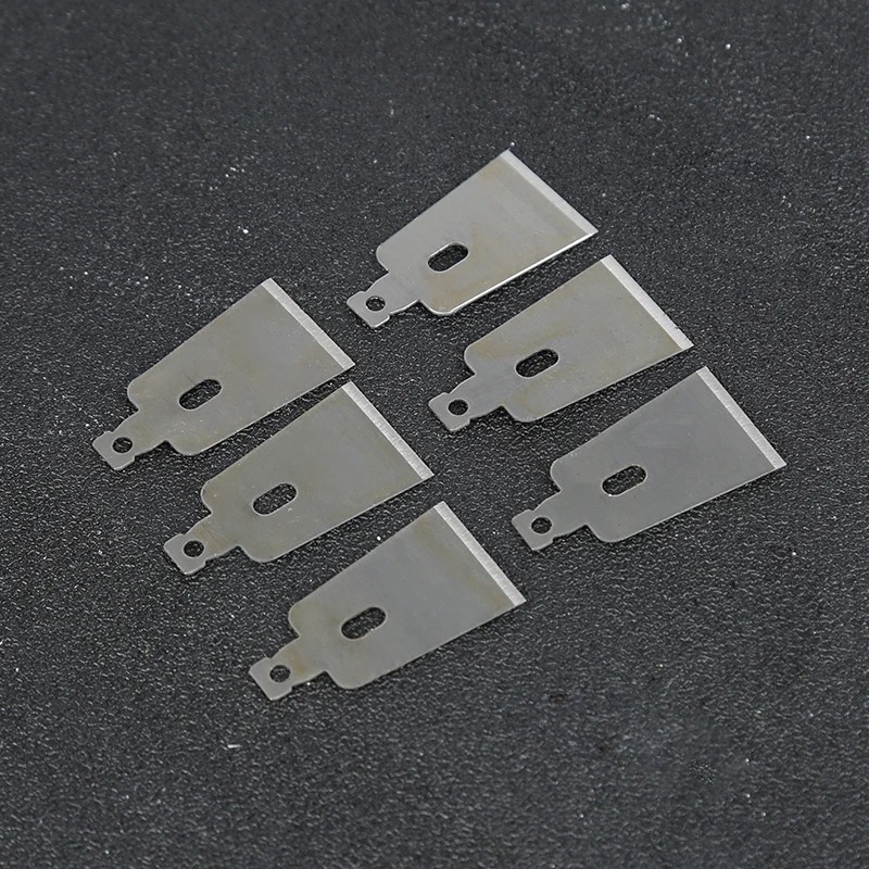 Various utility knife steel blades in carton or wooden box knife