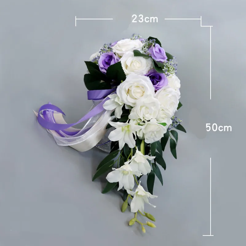 Wedding Bride Bouquet Bridesmaid Hand Tied Flower Decor Home decor European Rose