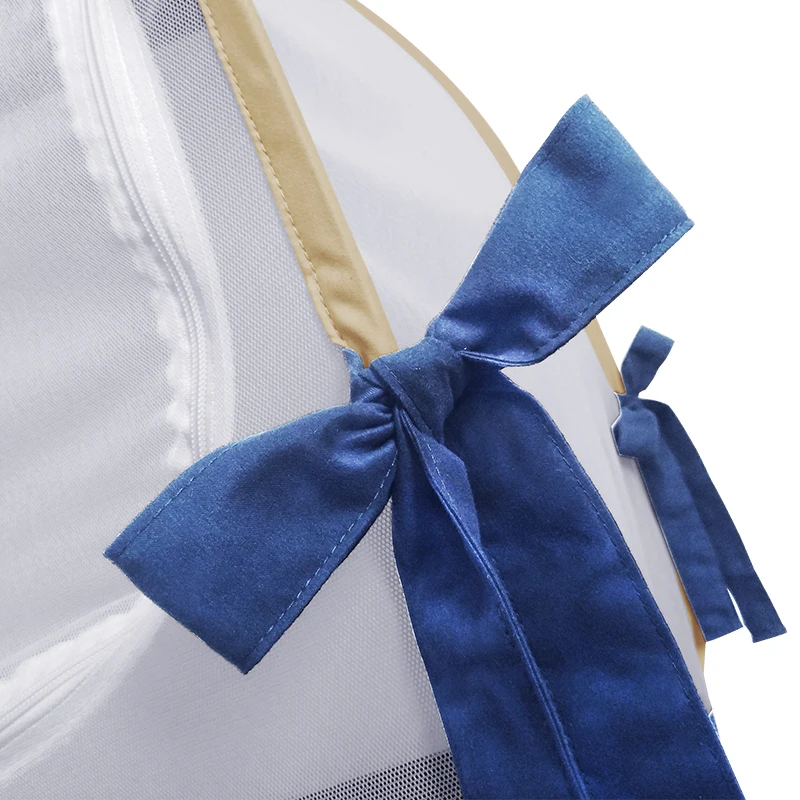 
Royal Blue Baby Care Crib Bed Nets Prevent Infant Climbing Free Install Auto Pop up Foldable Satin Mosquito Net Tent 