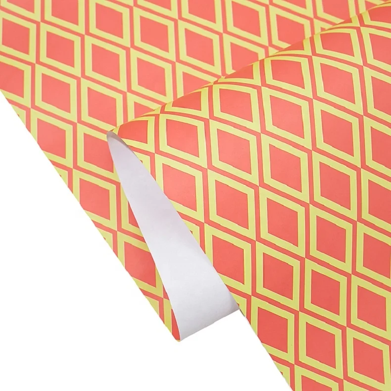 
All Occasion New Fashion Design Orange Plaid, Gift Wrapping Paper Roll for Gift Packaging 
