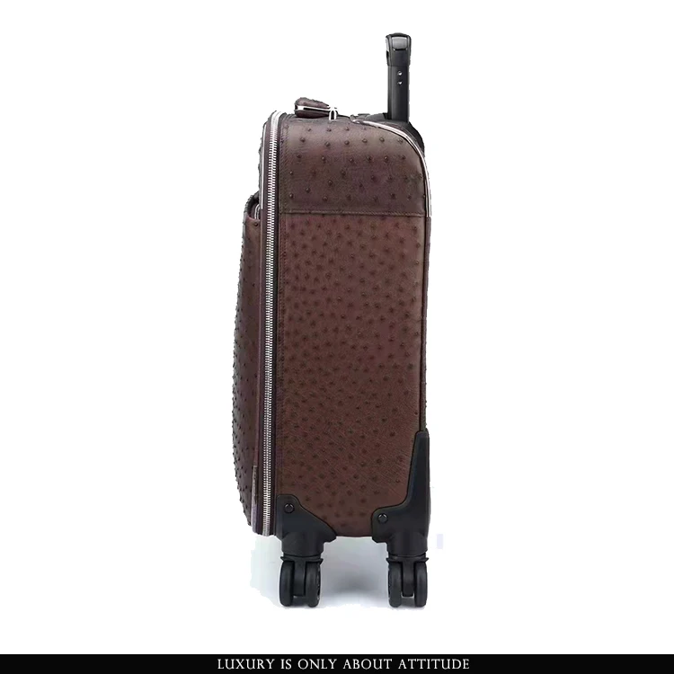 Luxury Real Exotic Leather Genuine Ostrich Skin Leather Luggage Suitcase, luxury leather luggage, Suitcase Real Ostrich