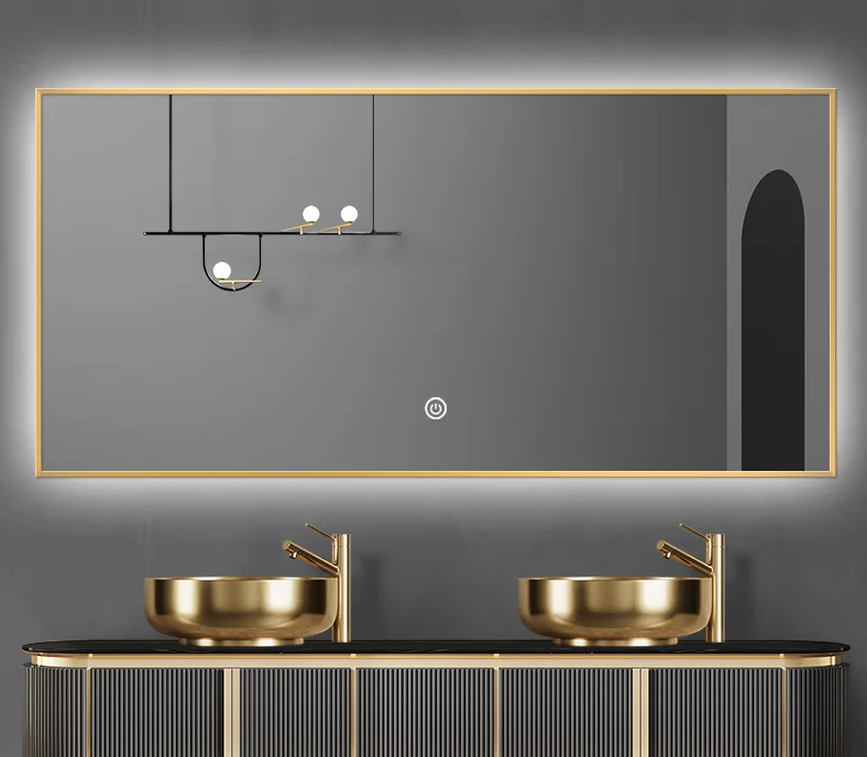 Smart aluminum mirror frame for bath room bedroom brush gold rose gold silver black