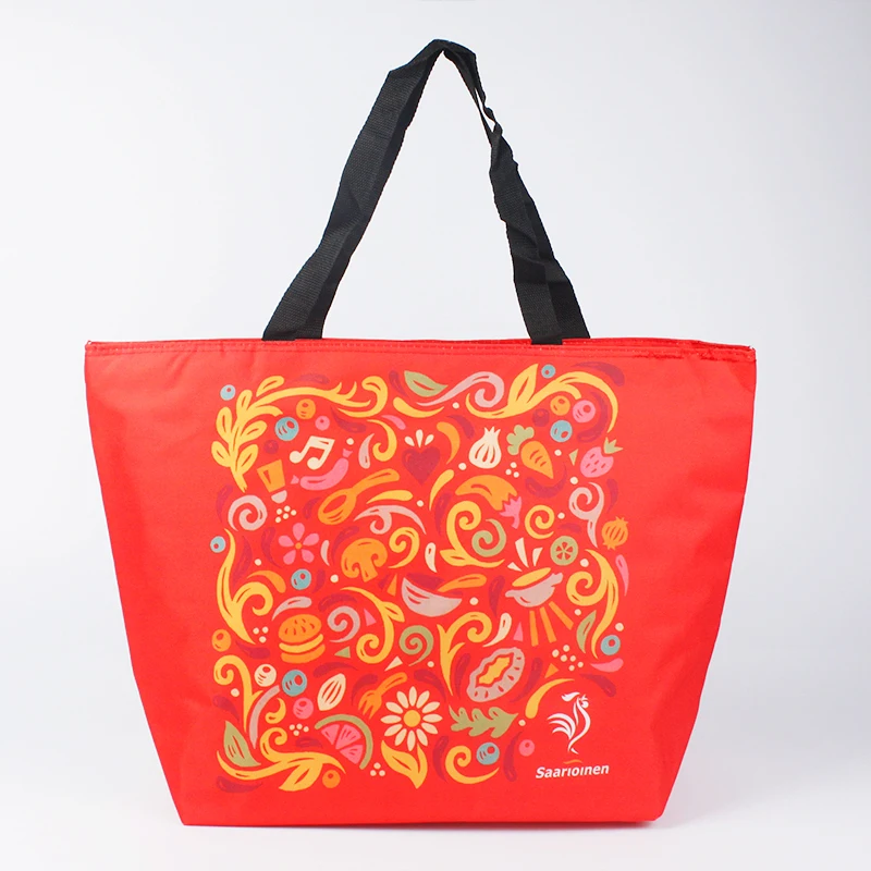 Factory Reusable  Aluminium Foil  Bottom Thermal PP Non Woven Shopping Tote Store Cooler Bags Portable Boat Food Fruit Packing