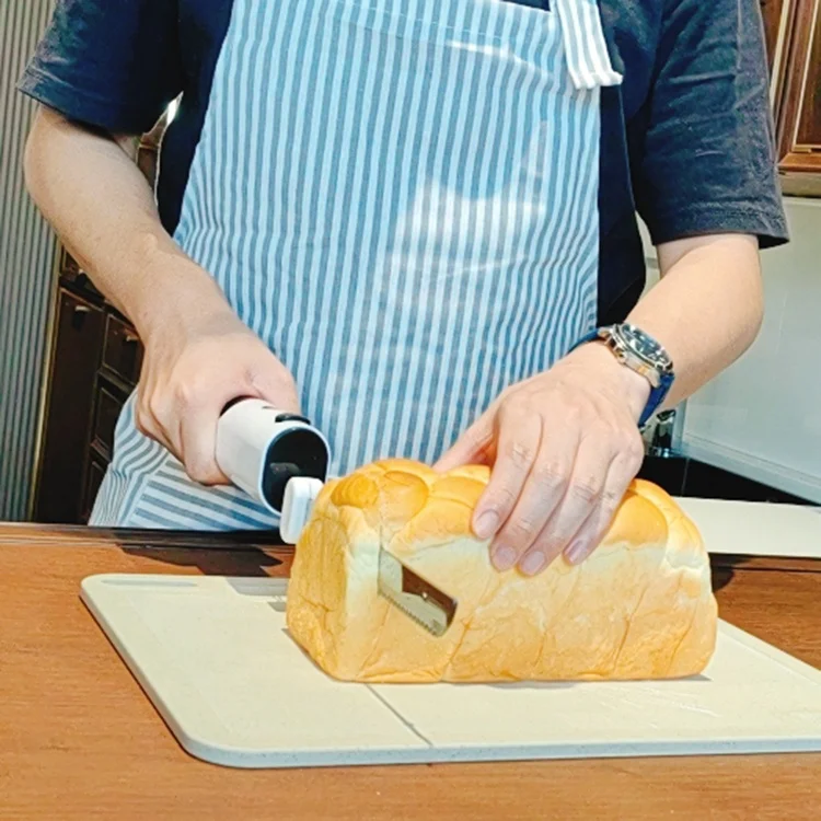 Detachable Electric Cordless Serrated Steak Bread Knives Black With Pp-handle For Cake